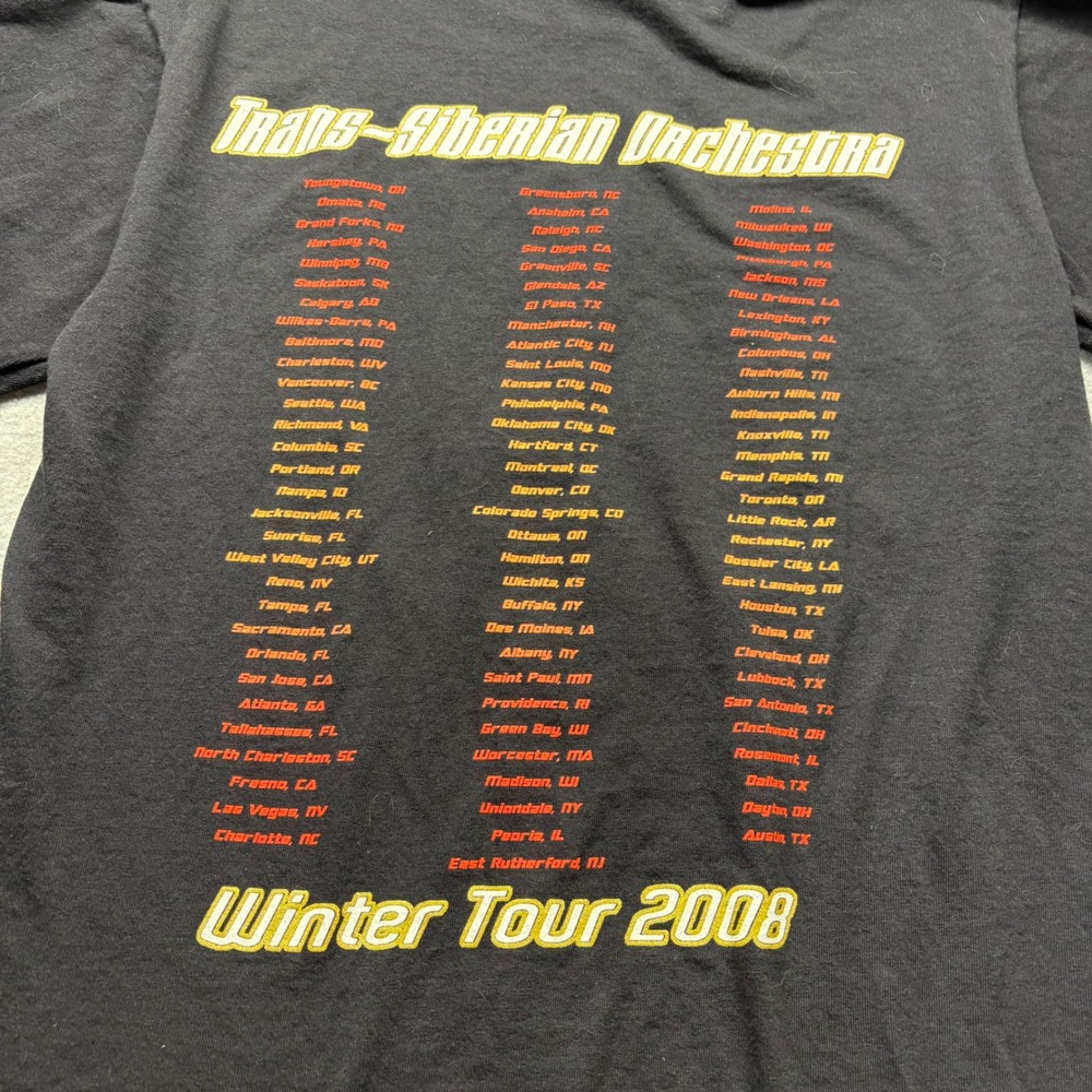Trans-Siberian Orchestra Winter Tour 2008 Vintage TShirt Mens Medium Anvil Black - Picture 7 of 7